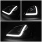 01-03 Honda Civic LED DRL Projector Headlights Black Housing