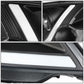 01-03 Honda Civic LED DRL Projector Headlights Black Housing
