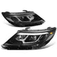 2014-2015 Kia Sorento LED DRL Headlights - Black Housing Clear Corner
