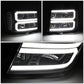2007-2014 GMC Sierra Dual U-Bar LED DRL Headlights Black Housing