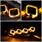 15-18 Ford Focus Sequential Halo Projector Headlights Black Housing