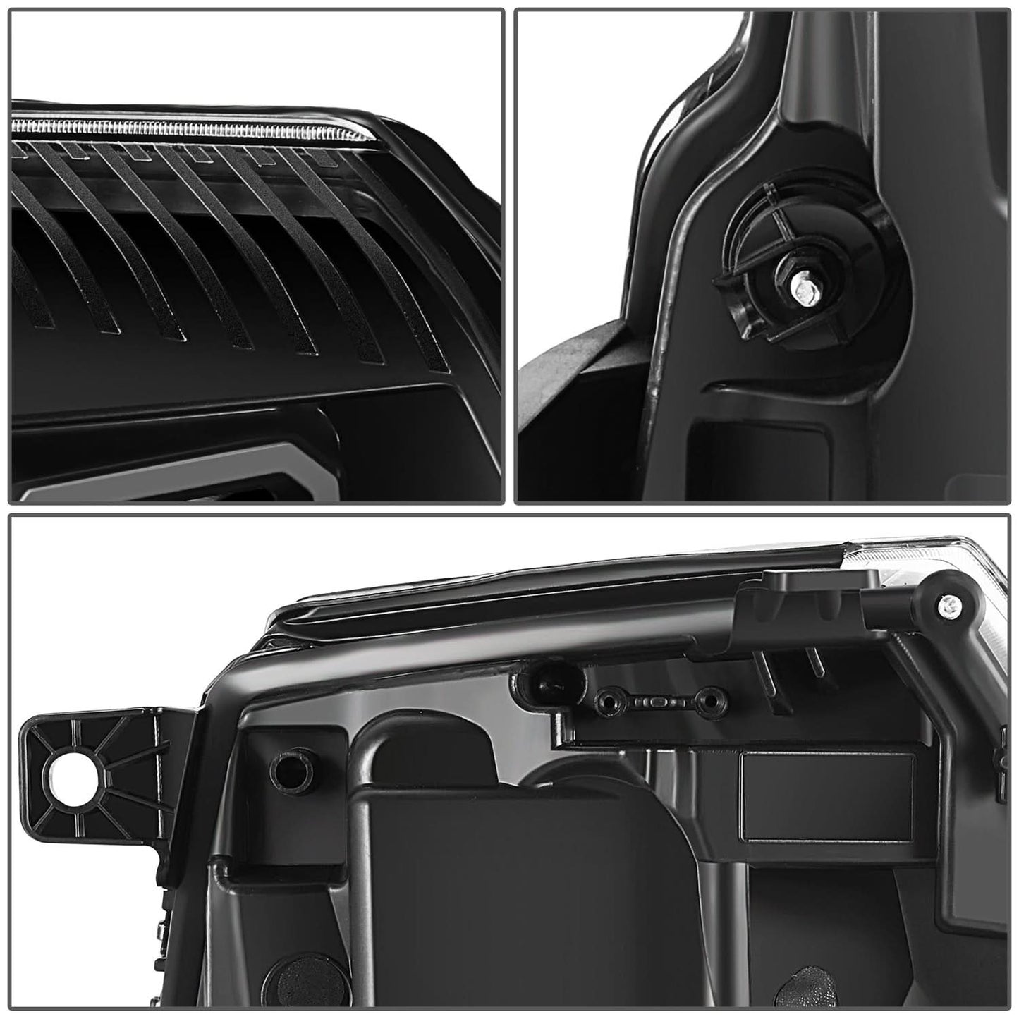 07-14 Cadillac Escalade Quad Projector LED Switchback Headlights Black