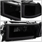 94-02 Dodge Ram LED DRL Headlights - Black Housing Smoke Lens