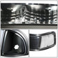 98-04 Chevrolet Blazer/S10 LED Switchback L-Pattern Headlights - Black