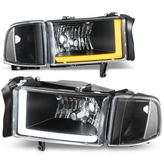 Clear Lens Black Housing LED Bar Headlights - 4PCS