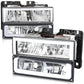 Clear Lens Chrome Housing LED Bar Headlights 4PCS