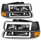 99-06 Chevrolet Silverado Tahoe Suburban LED DRL Dual C-Bar Headlights
