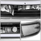 99-06 Chevrolet Silverado Tahoe Suburban LED DRL Dual C-Bar Headlights
