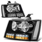 07-14 Chevrolet Tahoe/Suburban/Avalanche LED DRL Headlights Black