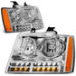 07-14 Chevrolet Avalanche Tahoe Suburban LED DRL Headlights Chrome