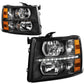 2007-2014 Chevrolet Silverado LED Reflector Headlights Black