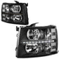 07-14 Chevrolet Silverado LED Reflector Headlights Black Housing