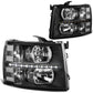 07-14 Chevrolet Silverado LED Reflector Headlights Black Housing