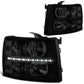 2007-2014 Chevrolet Silverado LED Reflector Headlights - Black/Clear/Smoke