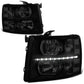2007-2014 Chevrolet Silverado LED Reflector Headlights - Black/Clear/Smoke