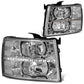 07-14 Chevrolet Silverado LED Reflector Headlights Chrome Housing