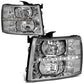 07-14 Chevrolet Silverado LED Reflector Headlights Chrome Housing