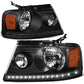 04-08 Ford F-150 / 06-08 Lincoln Mark LT LED DRL Headlights - Black