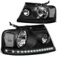 04-08 Ford F-150 / 06-08 Lincoln Mark LT LED DRL Headlights - Black
