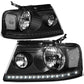 04-08 Ford F-150 / 06-08 Lincoln Mark LT LED DRL Headlights - Black