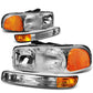 99-07 GMC Sierra OEM Style 4PC Chrome Headlights with Amber Corner