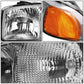 99-07 GMC Sierra OEM Style 4PC Chrome Headlights with Amber Corner