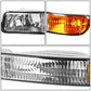 99-07 GMC Sierra OEM Style 4PC Chrome Headlights with Amber Corner