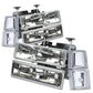 94-98 Chevrolet C10 8PC Chrome Housing Clear Corner Headlights