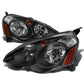 02-04 Acura RSX Black Housing Amber Corner Headlights