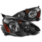 02-04 Acura RSX Black Housing Amber Corner Headlights