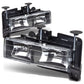 88-98 Chevrolet C10 Black Housing Headlights 2PC 9005/9006
