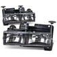 88-98 Chevrolet C10 Black Housing Headlights 2PC 9005/9006
