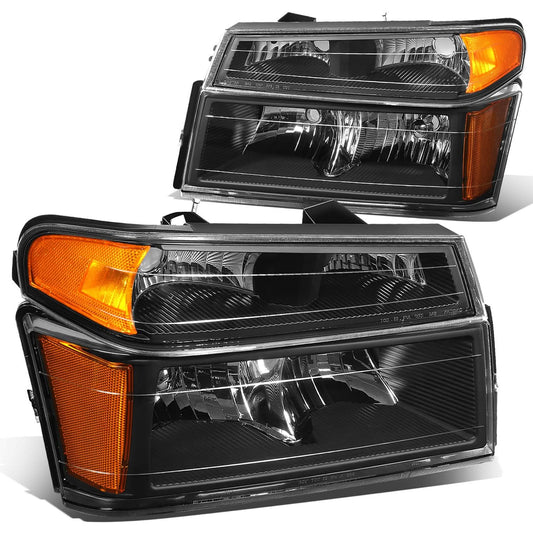 04-12 Chevrolet Colorado/Canyon Black Housing Headlights w/ Amber Corner
