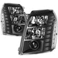 07-14 Cadillac Escalade Black Housing Clear Corner Headlights