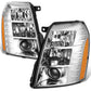 2007-2014 Cadillac Escalade Chrome Headlights with Amber Corner