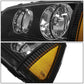 06-10 Dodge Charger 4PC Black Housing Amber Corner Headlights