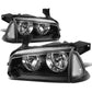 06-10 Dodge Charger Black Housing Clear Corner Headlights 4PC
