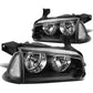 06-10 Dodge Charger Black Housing Clear Corner Headlights 4PC