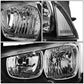 2011-2014 Dodge Charger Black Housing Headlights w/ Clear Corners