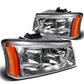03-06 Chevy Silverado Avalanche Chrome Headlights w/ Amber Corner