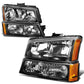 03-06 Chevrolet Silverado/Avalanche Black Housing Headlights 4PC Set