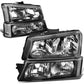 03-06 Chevrolet Silverado/Avalanche Black Housing Headlights 4PC Set