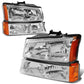 03-06 Chevy Silverado/Avalanche Chrome Headlights 4PC Set 9005/9006