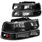 99-06 Chevrolet Silverado Suburban Tahoe Black Amber Headlights 4PC