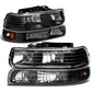 99-06 Chevrolet Silverado Suburban Tahoe Black Amber Headlights 4PC