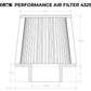 HPS Performance Products 3.25" Air Filter, 6.75" Length, 5-5/8" Base, 5" Top HPS-4329