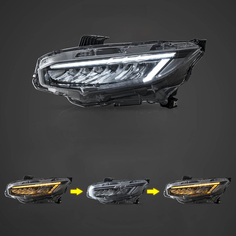HRS 17-21 Honda Civic 10th Gen Sedan LED Headlights