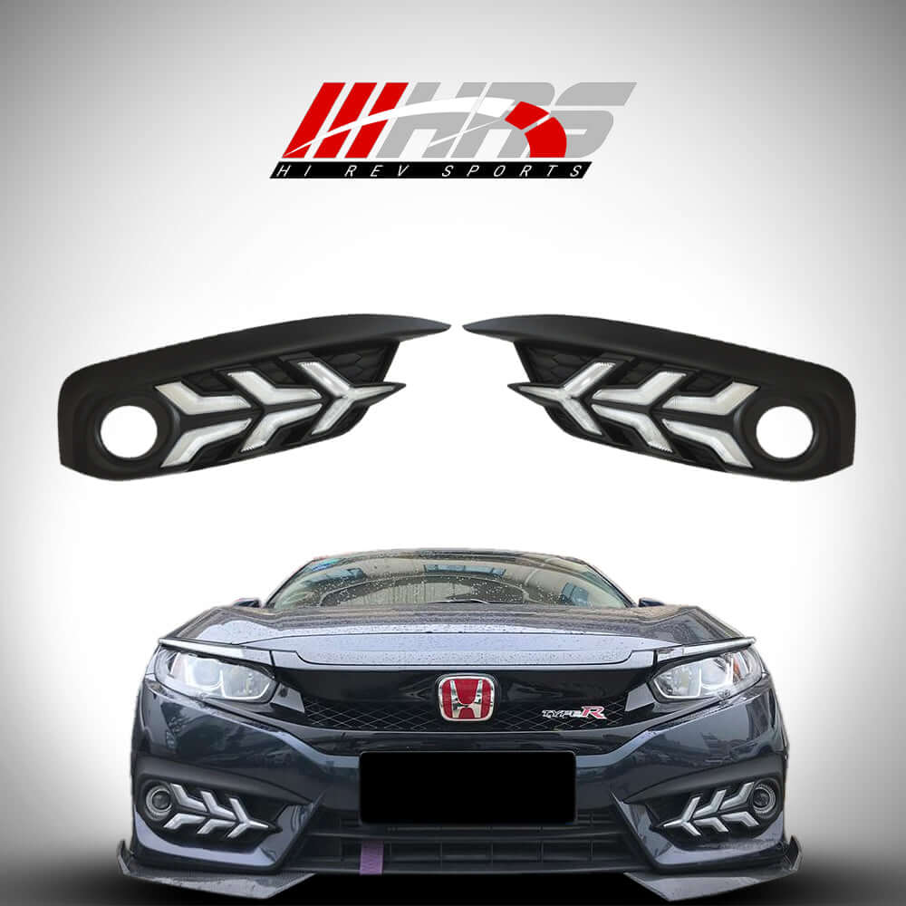 2016-2018 Honda Civic 10th Gen Sedan Front Bumper DRL Turn Signals — V1