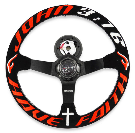 Have Faith Suede Steering Wheel + Short Hub Adapter for 83-04 Ford Mustang / 89-92 Ford Ranger
