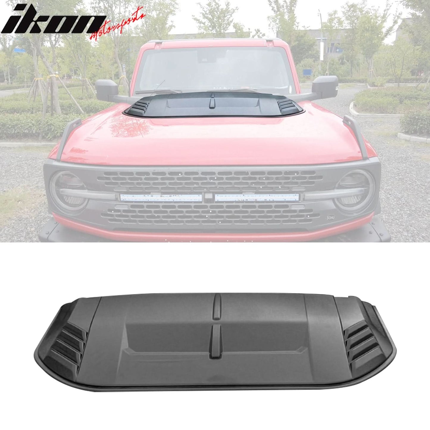 2021-2025 Ford Bronco Sanded Black Front Hood Bonnet Cover Trim ABS